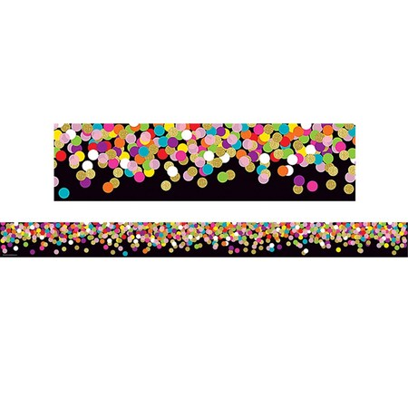 Teacher Created Resources Colorful Confetti On Black Border Straight, 3PK TCR8898-3